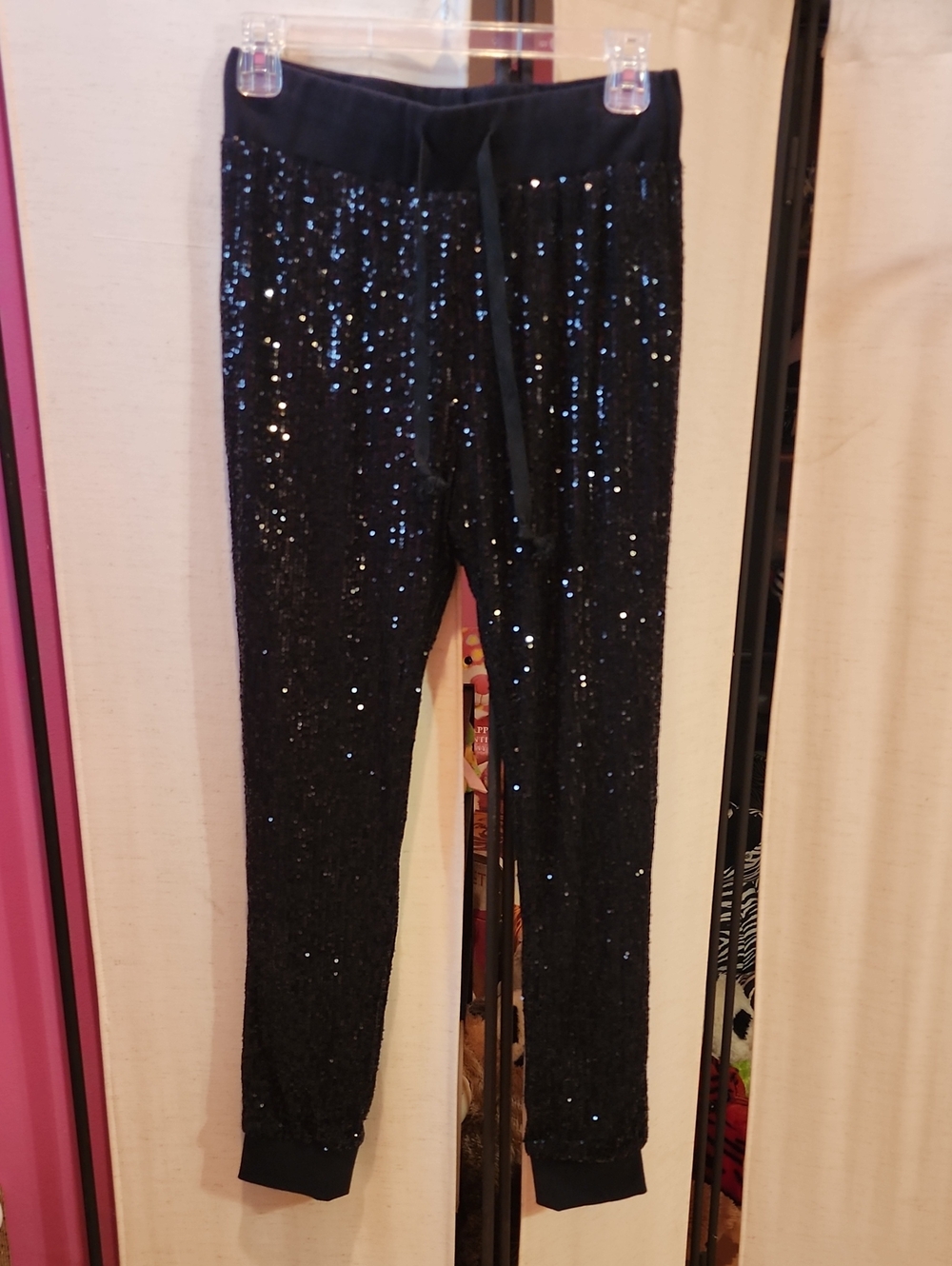 JODIFL Black Sequin Joggers with Tag
